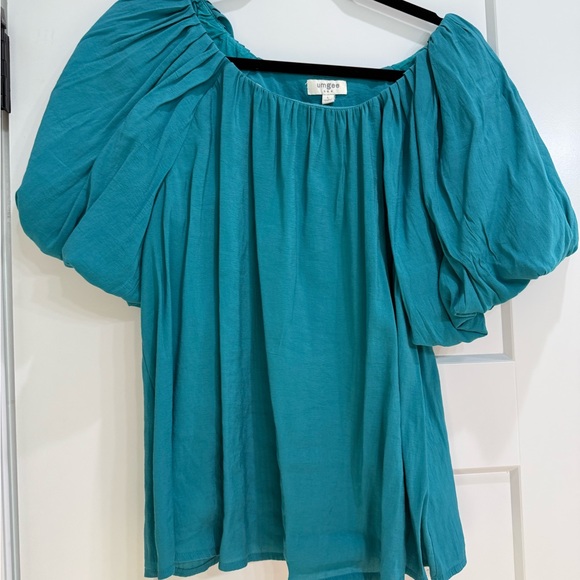 Umgee Tops - Teal Umgee puff sleeve Blouse